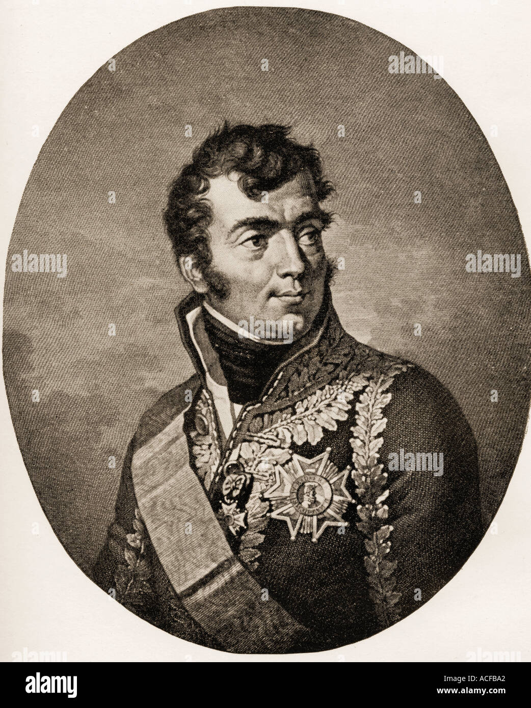 Auguste Frédéric Louis Viesse de Marmont, Duke of Ragusa, 1774 - 1852. French Marshal.  From an engraving after the painting by Maneret Stock Photo