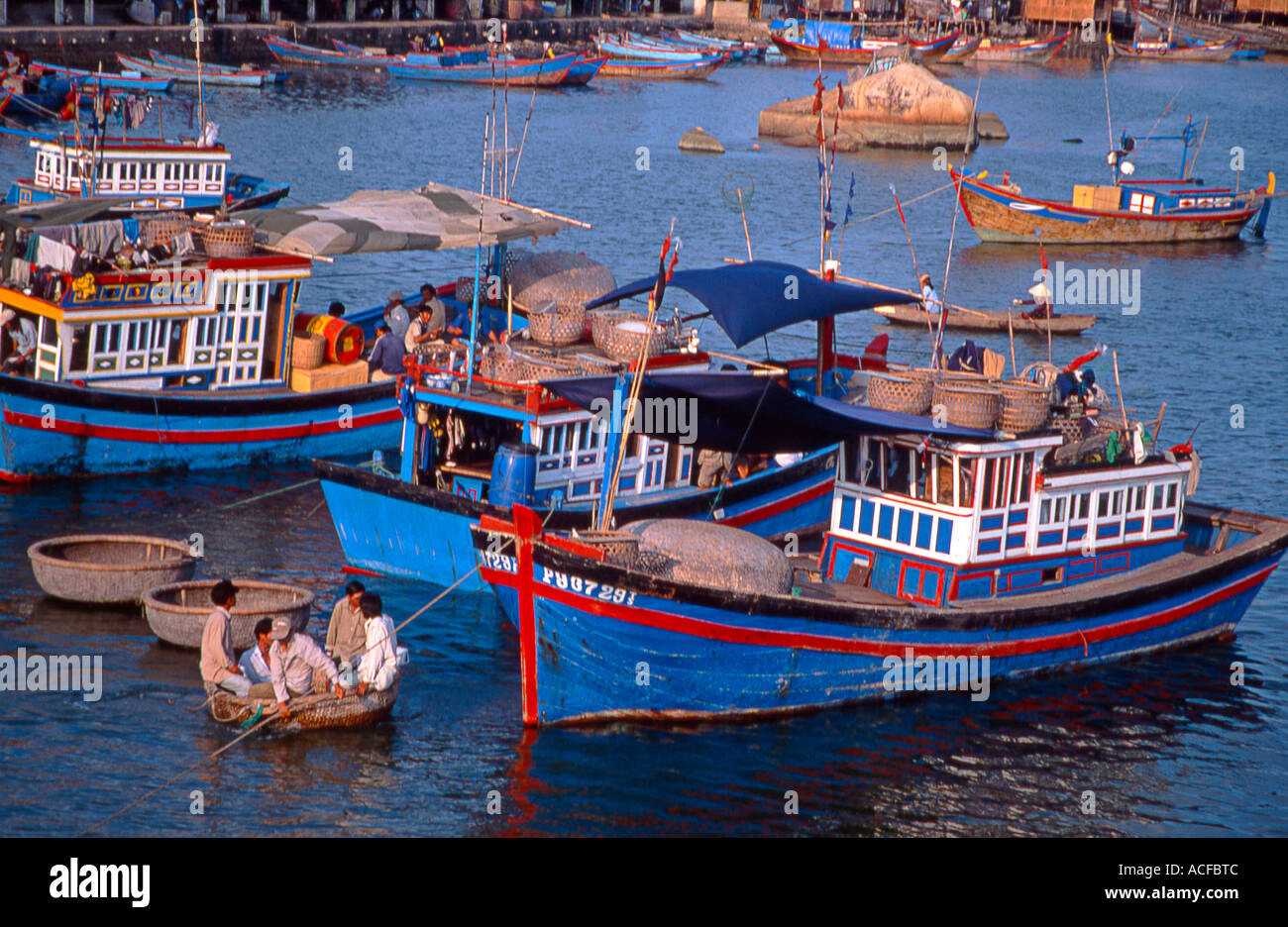 Vietnam Nha Trang fishing boats Stock Photo