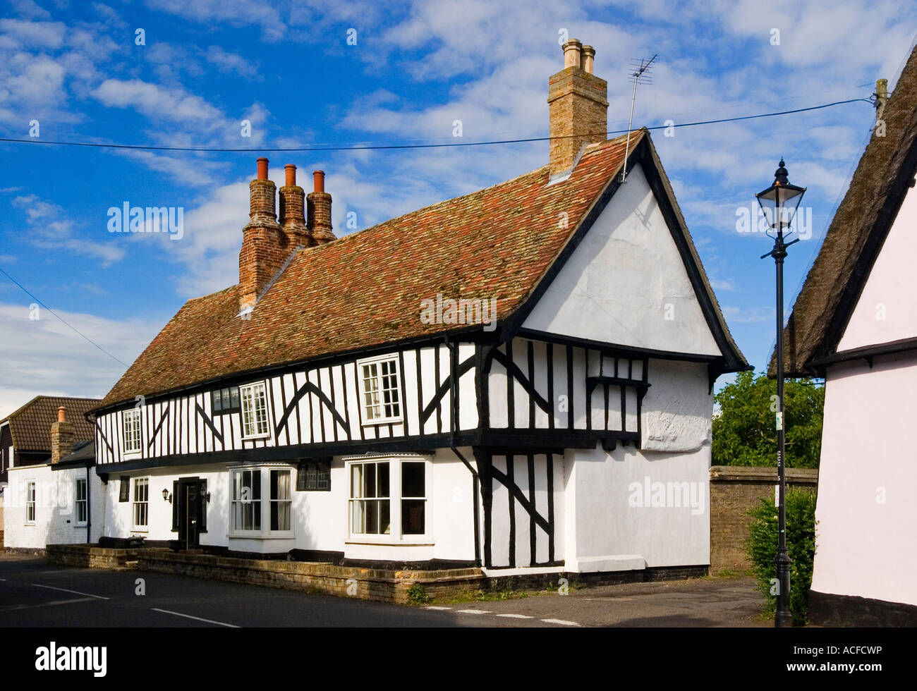 Half timbered building in Houghton village near Huntingdon in