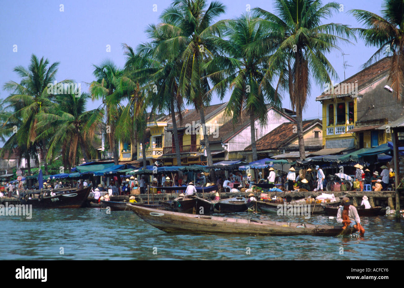 Hoi An floating market Stock Photo