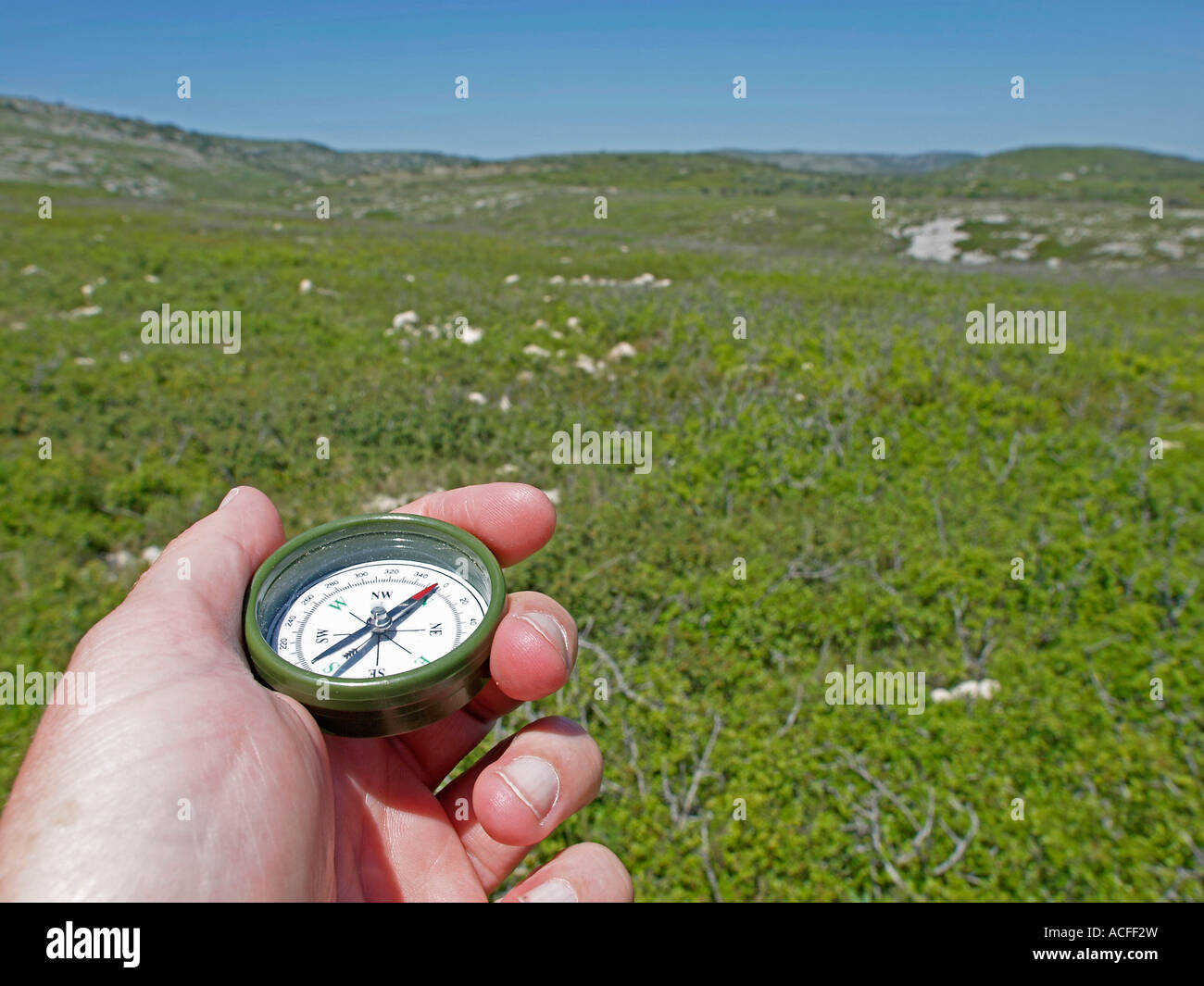 hiking with a compass