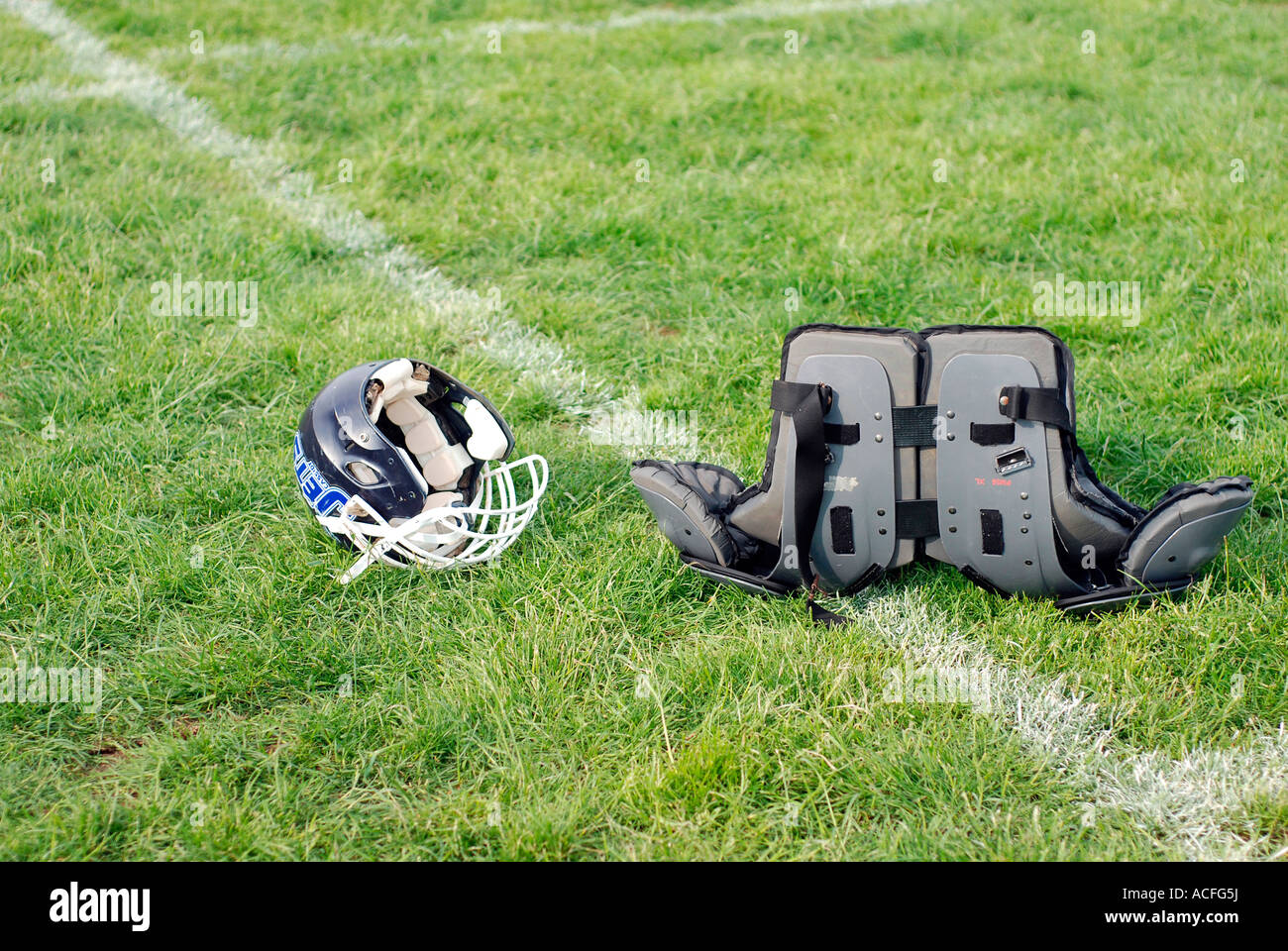 American Football Helmet and Pads Stock Photo Alamy