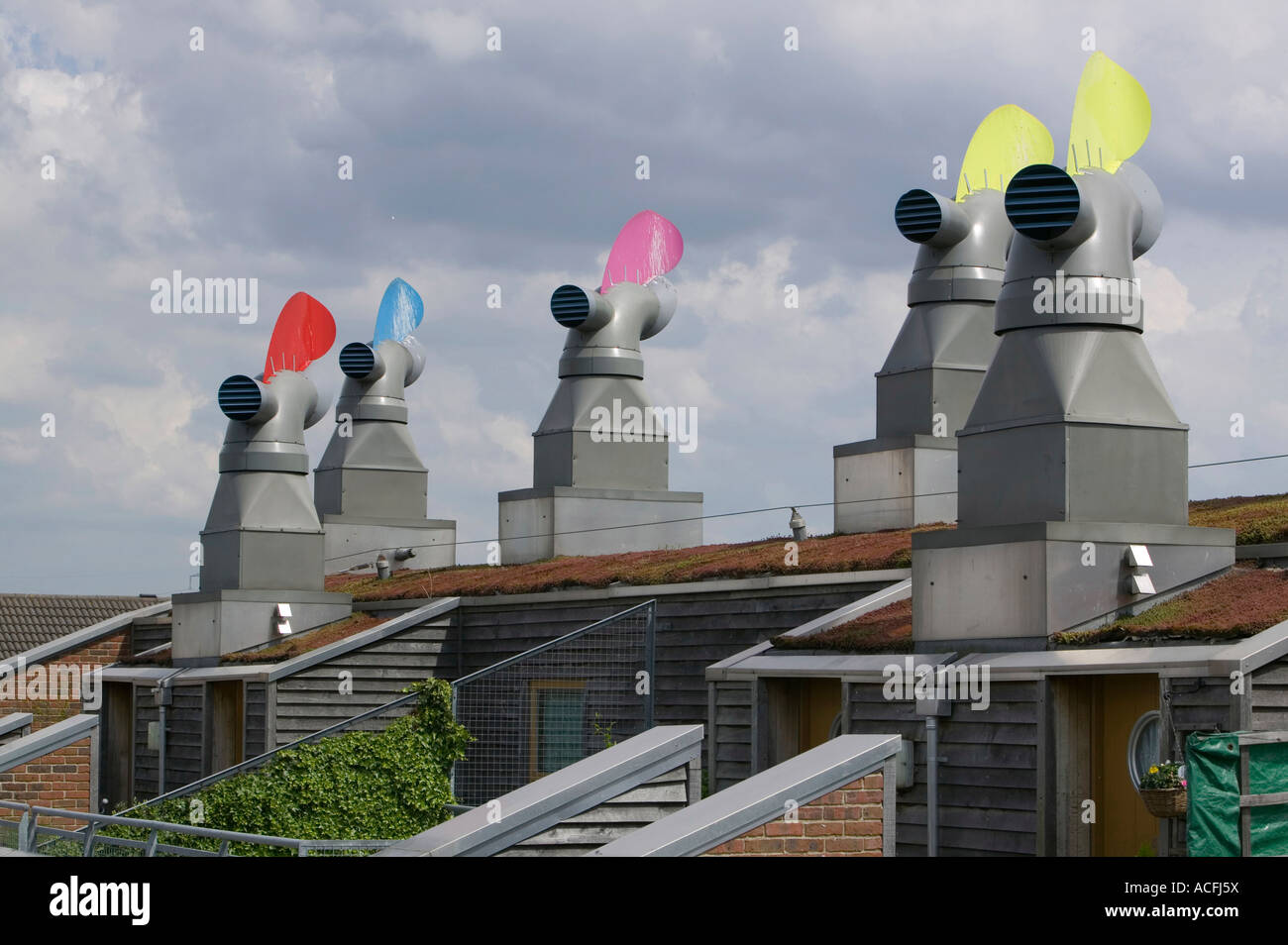 Bedzed the UK s largest eco village Beddington London UK Stock Photo