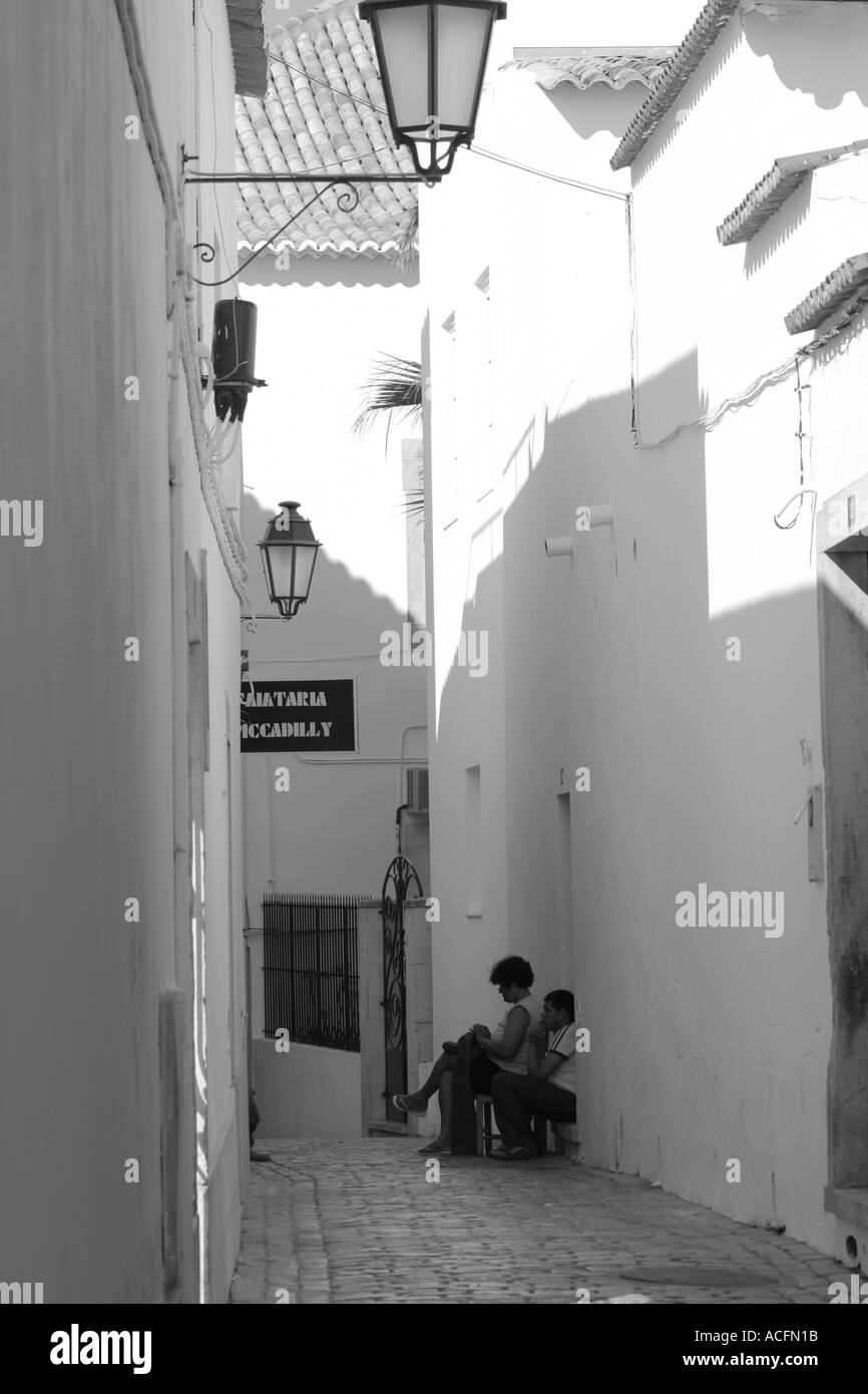 Street scene in Loule in Portugal Stock Photo