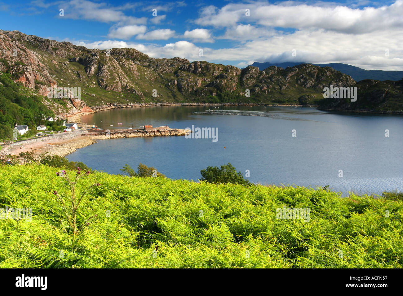 Diabaig near Torridon on the west coast of scotland on a bright summers day Stock Photo