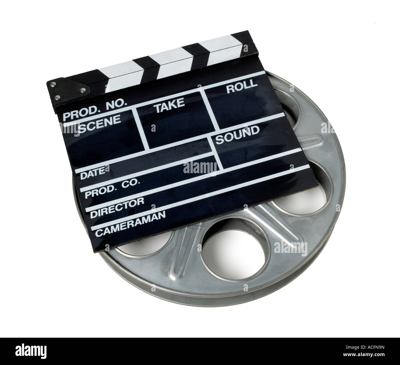 Movies Reel Film elevated view Stock Photo
