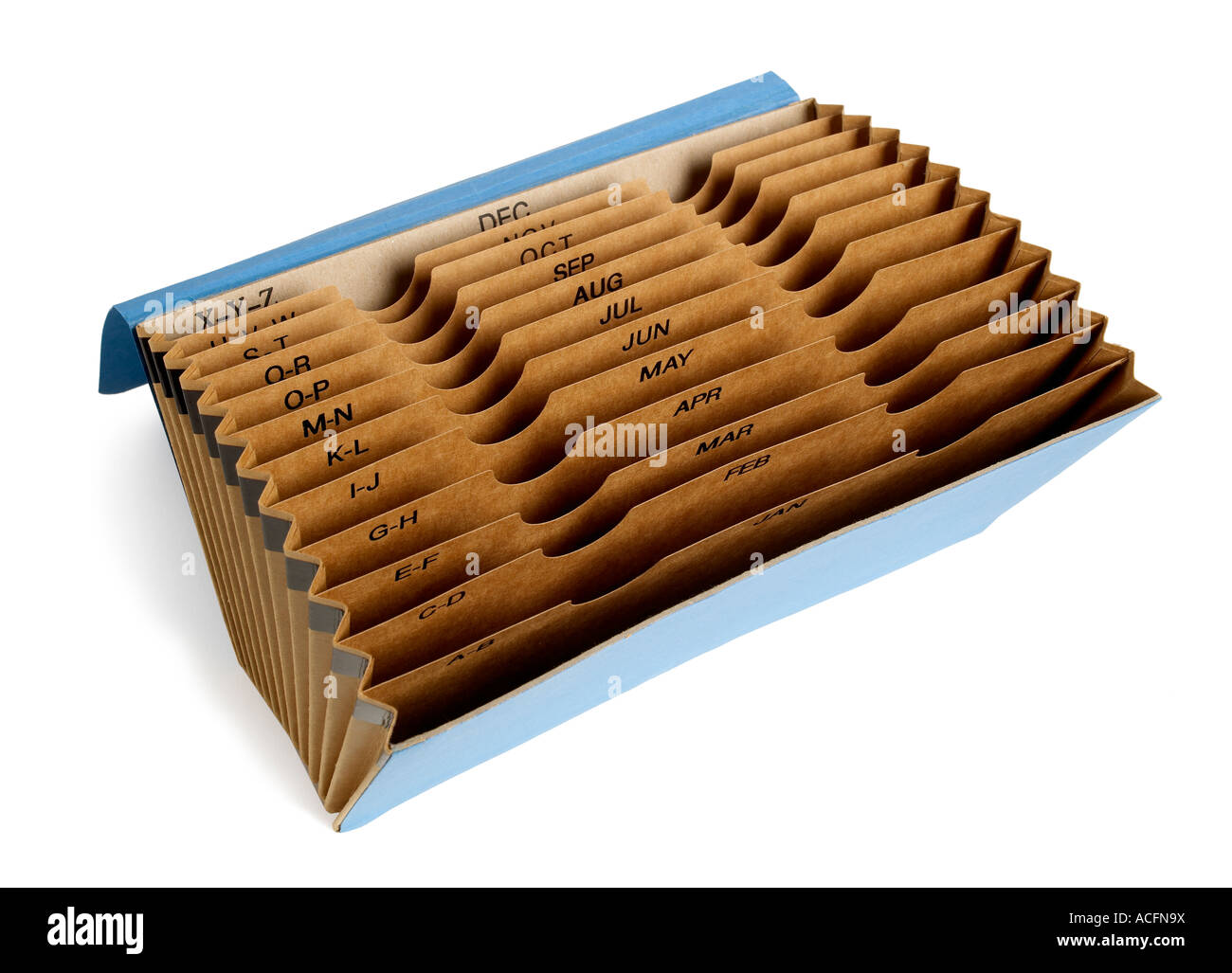 Accordion File elevated view Stock Photo