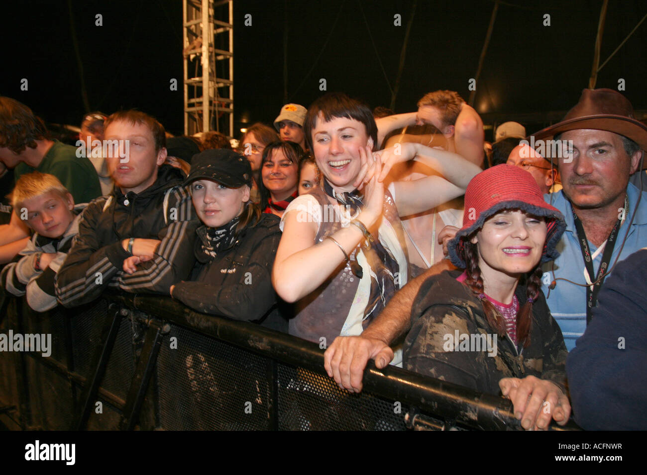 Crowds at the Glastonbury Festival 2007. Stock Photo