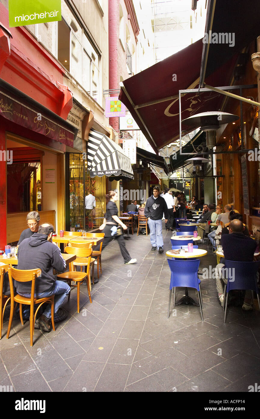Cafes and Restaurants Block Place Melbourne Victoria Australia Stock Photo