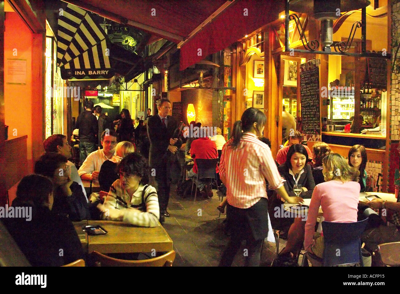 Cafes and Restaurants Block Place Melbourne Victoria Australia Stock