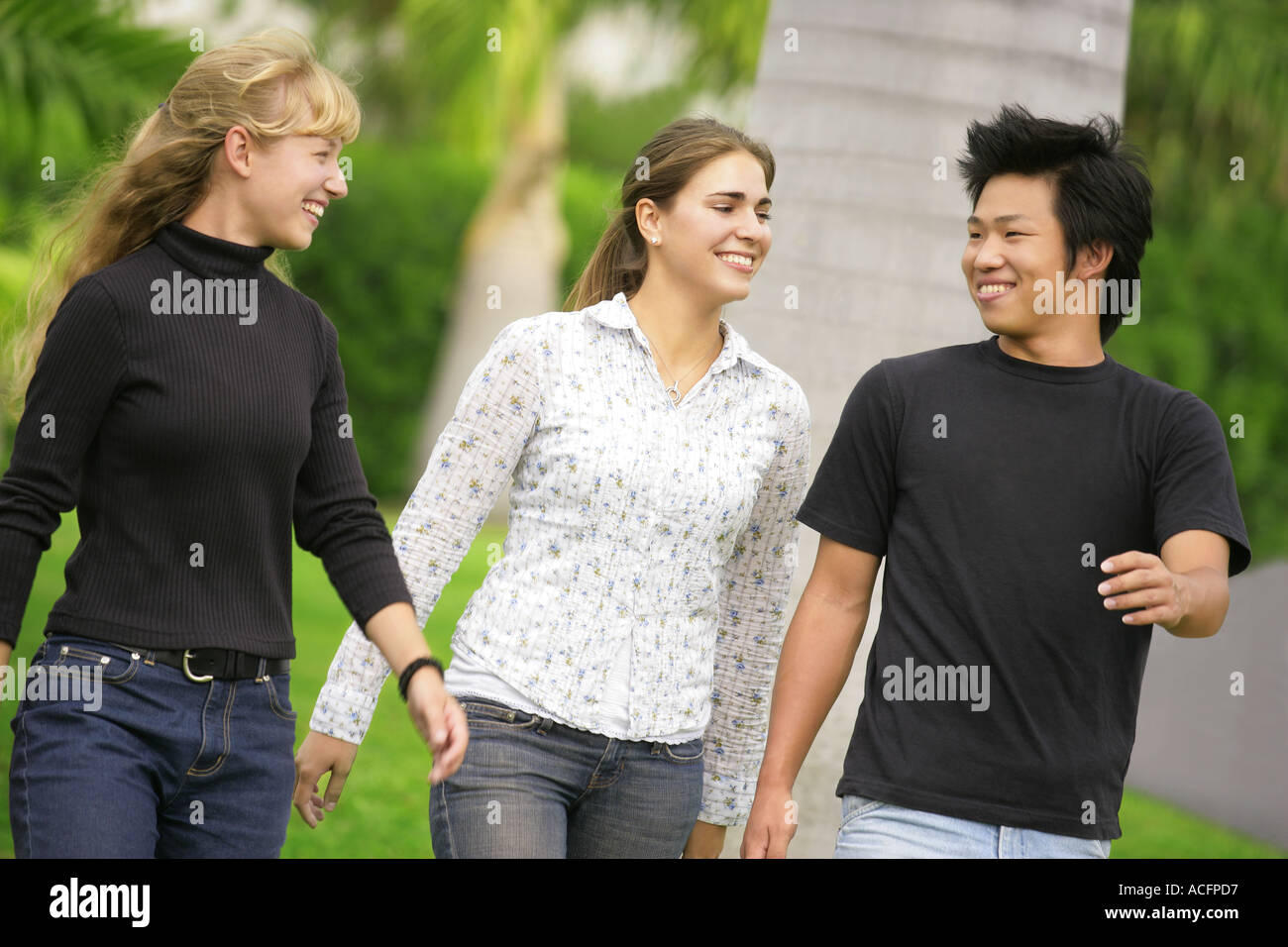 Group walking Stock Photo