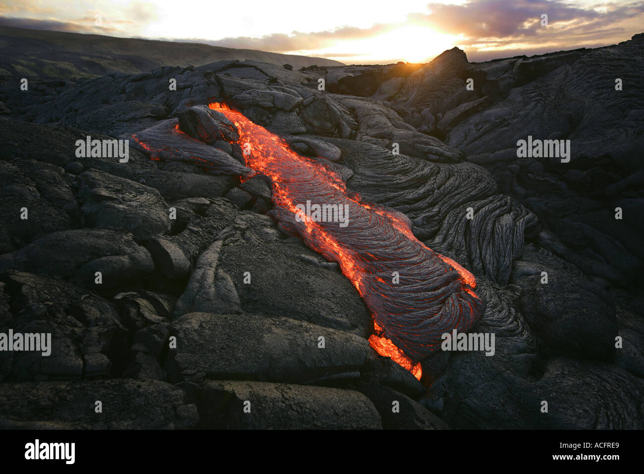 Volcanic flow, Hawaii, USA Stock Photo