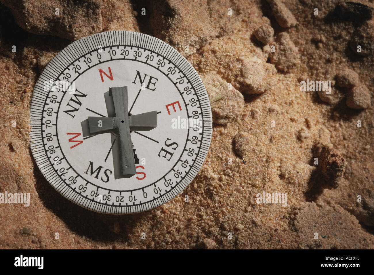 Compass with a cross as a pointer Stock Photo - Alamy