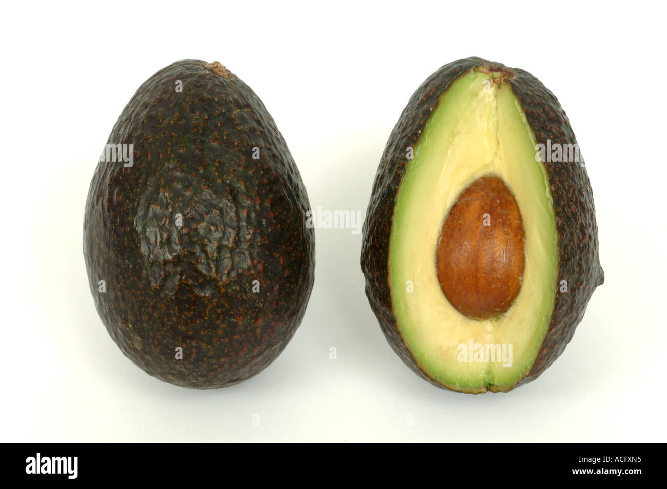 Fruit produce typical supermarket bought avocados Stock Photo