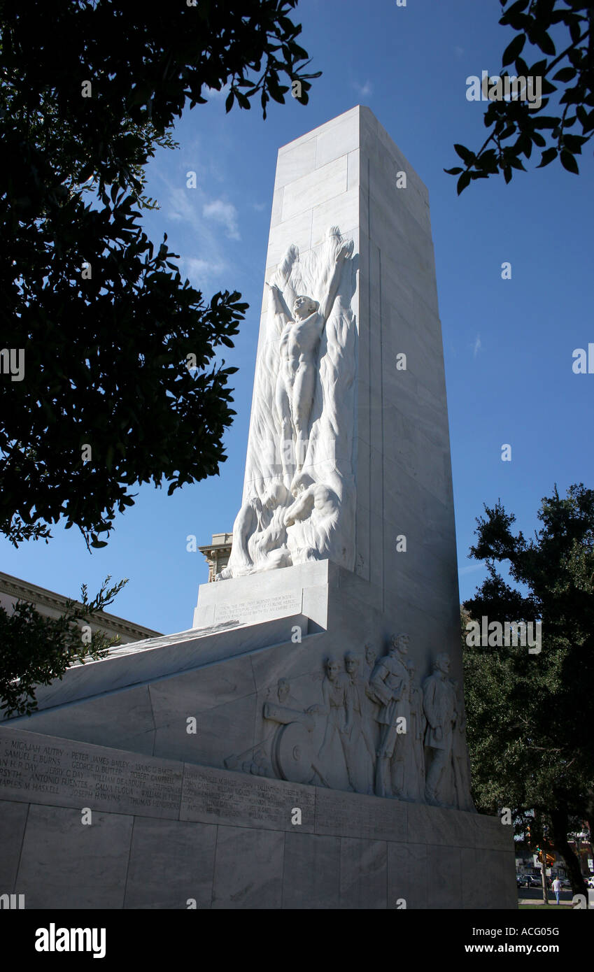 The Memorial to Heroes of Texas Independence, statue Alamo Plaza Texas