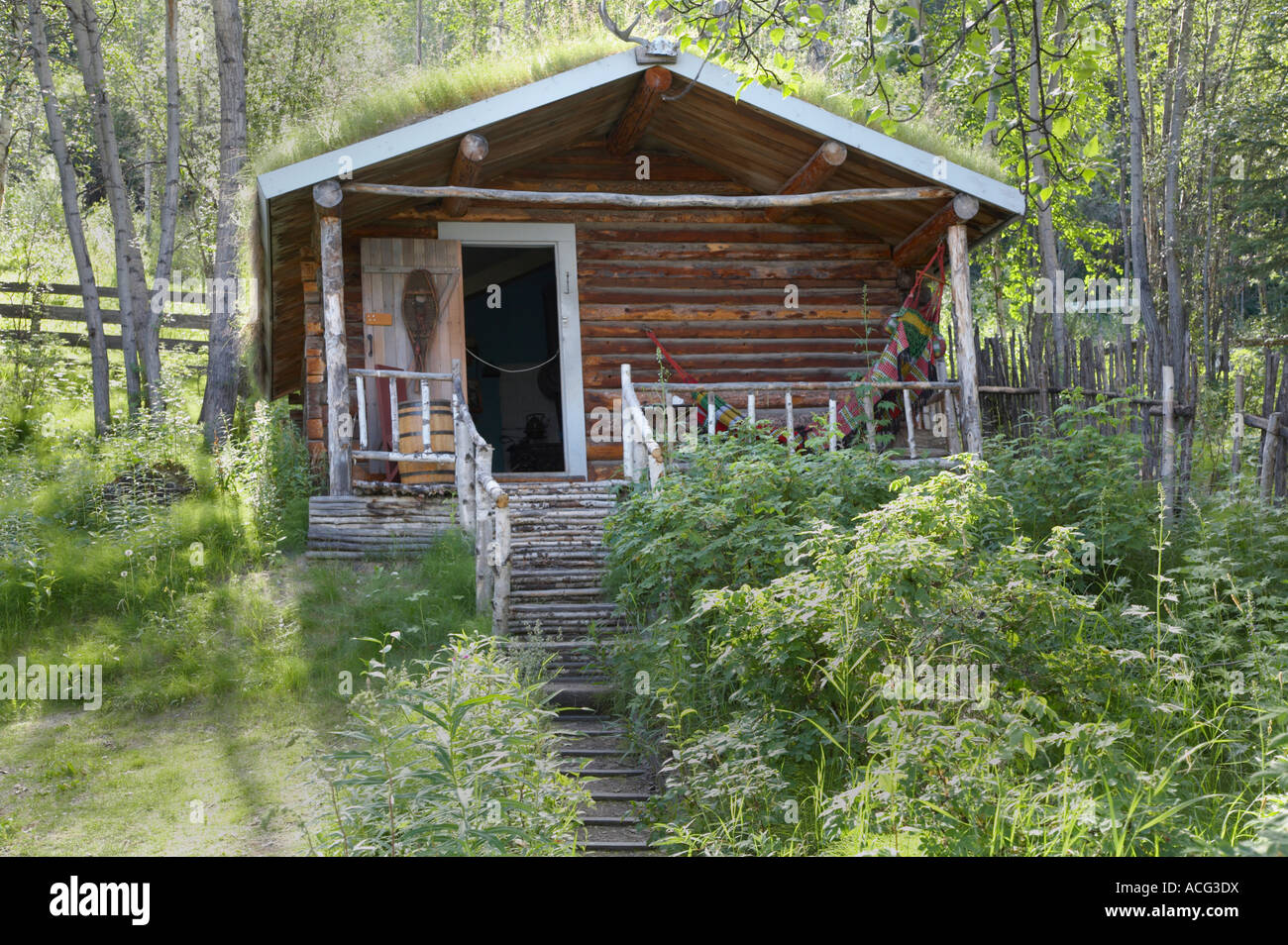 Robert Service Cabin In Historic Dawson City In The Yukon Territory Of 