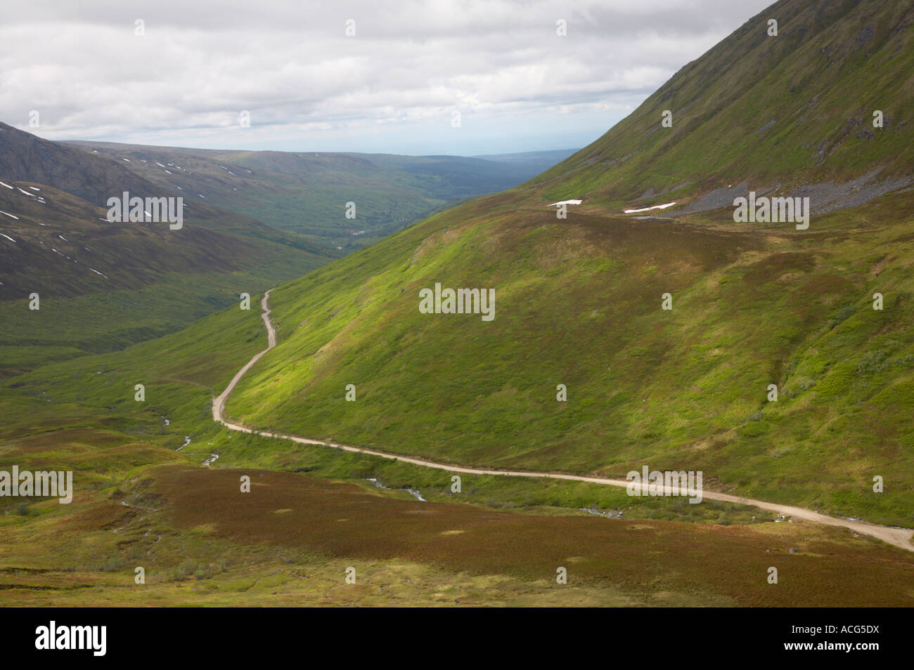 Hatcher pass road also known as fishhook willow road in the stock photo