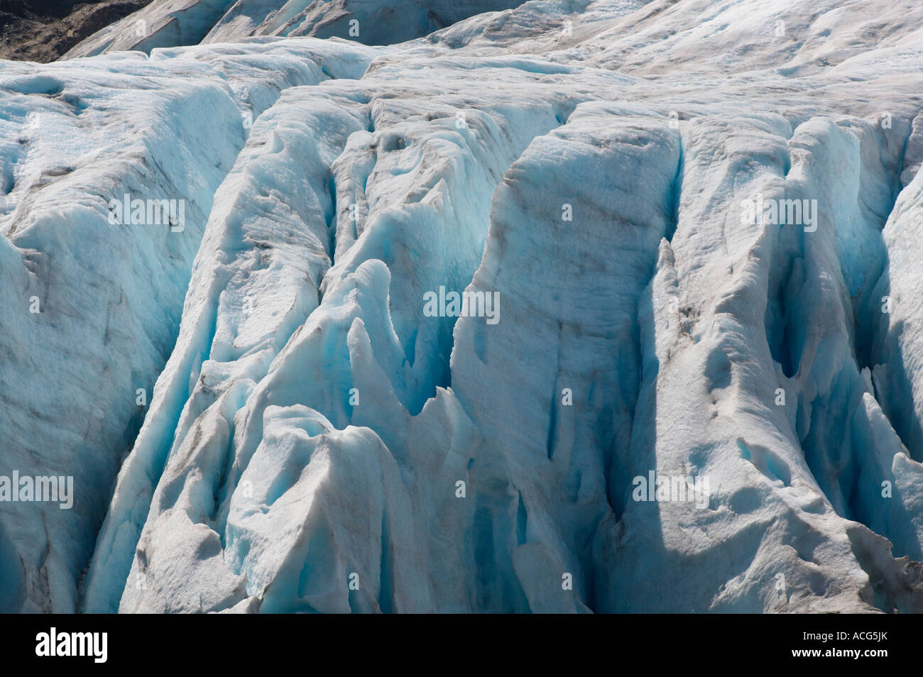 Exit Glacier in Kenai Fjords National Park on the Kenai Peninsula in Seward Alaska Stock Photo