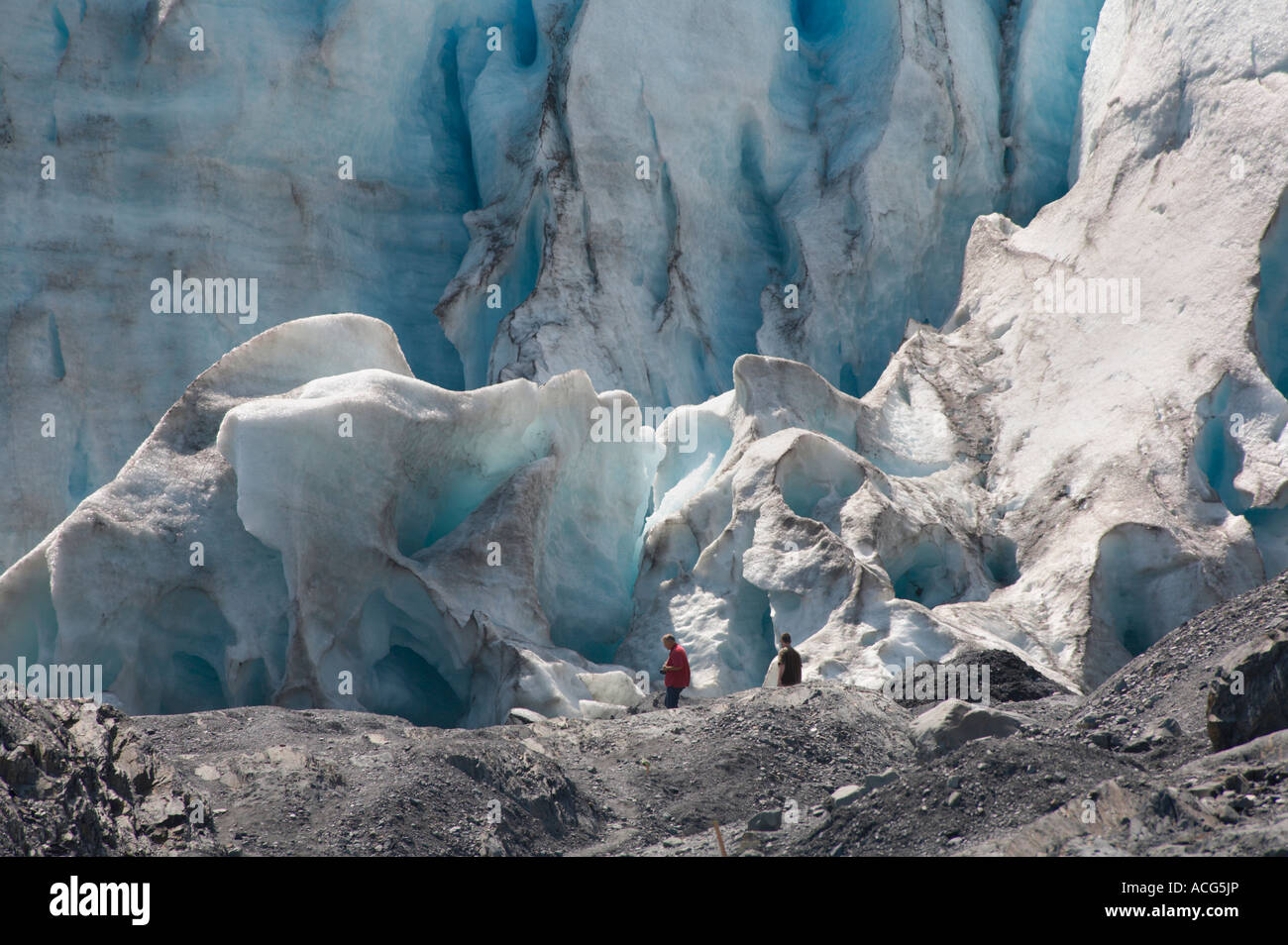 Exit Glacier in Kenai Fjords National Park on the Kenai Peninsula in Seward Alaska Stock Photo