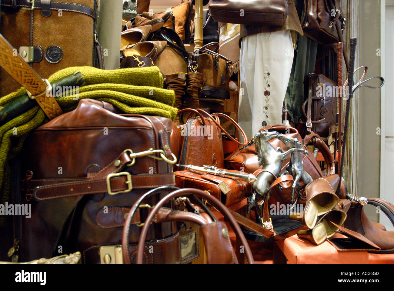 Riding equipment shop window in Galerias Pacifico Buenos Aires ...