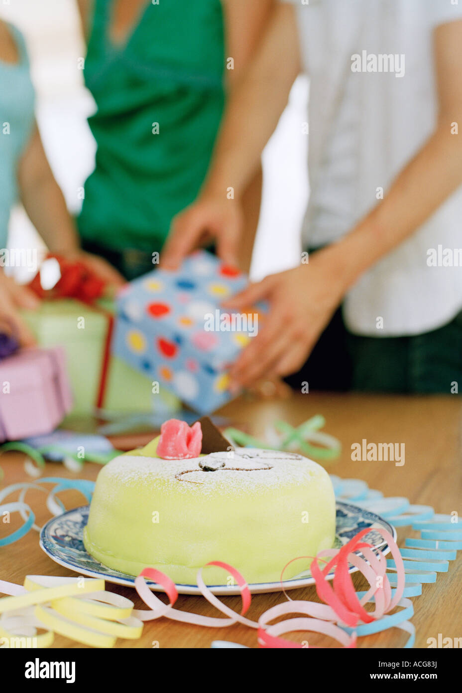 A birthday cake on a table Stock Photo - Alamy