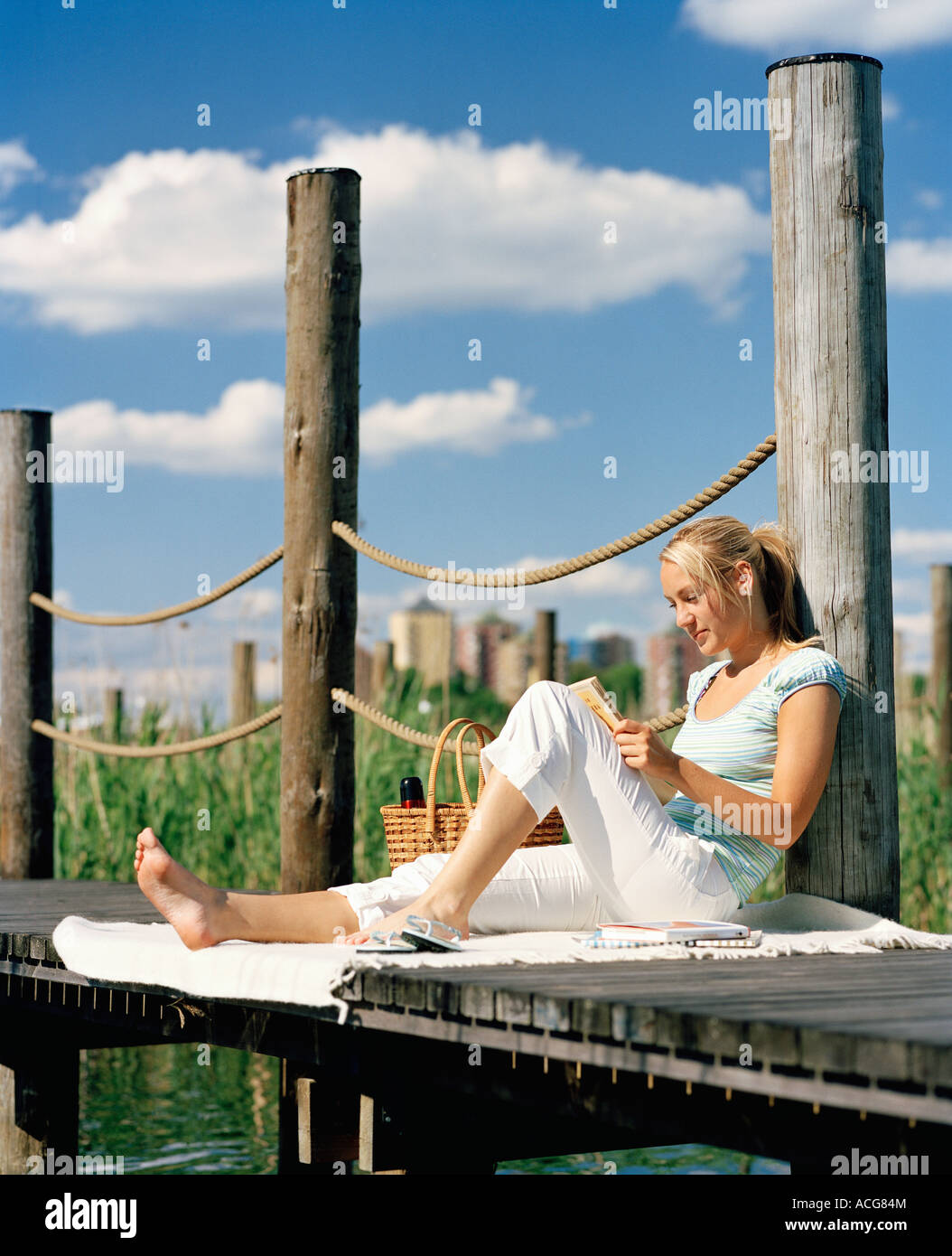 Woman on bridge hi-res stock photography and images - Alamy