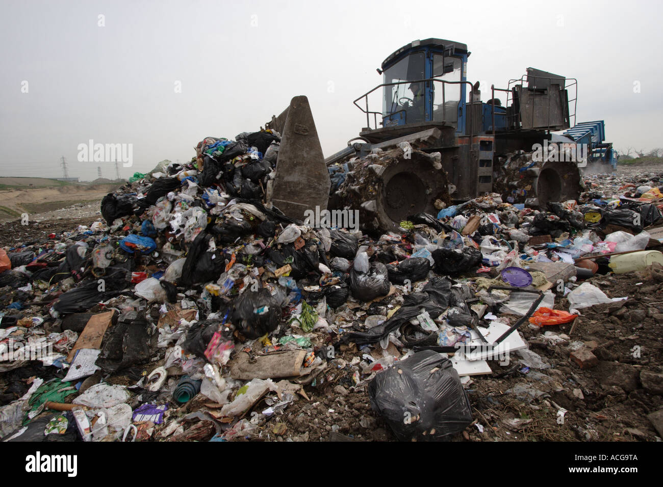 Beddington Farmlands Landfill, South London. Stock Photo