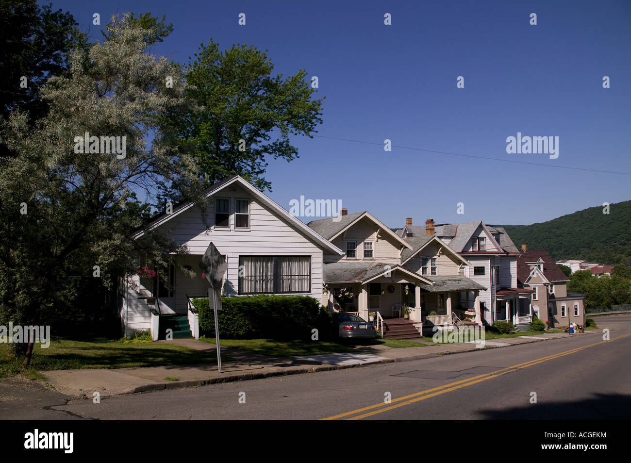 A row of houses in Oil City Pennsylvania Stock Photo Alamy