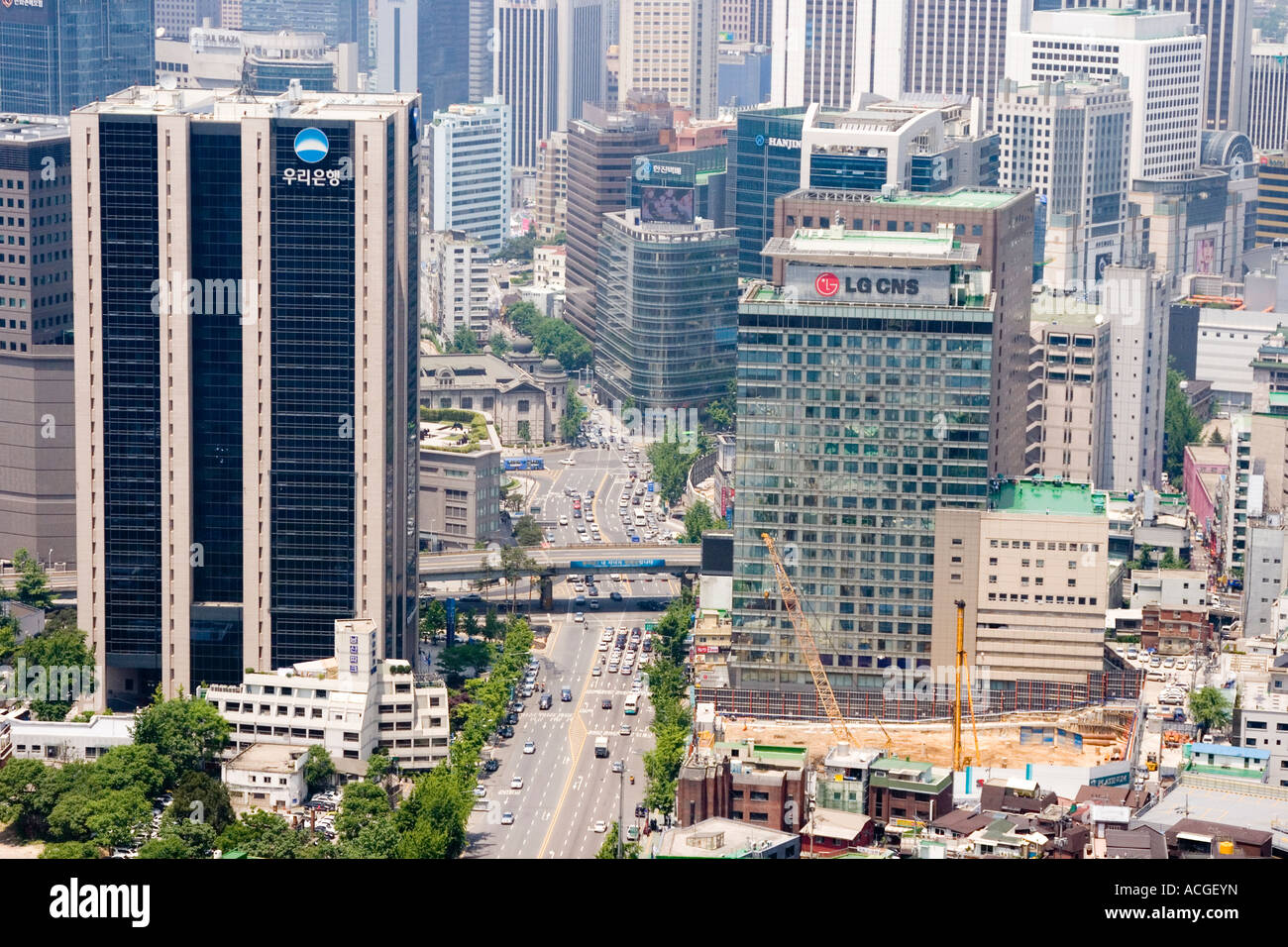 Busy Street Urban Cityscape Seoul South Korea Stock Photo