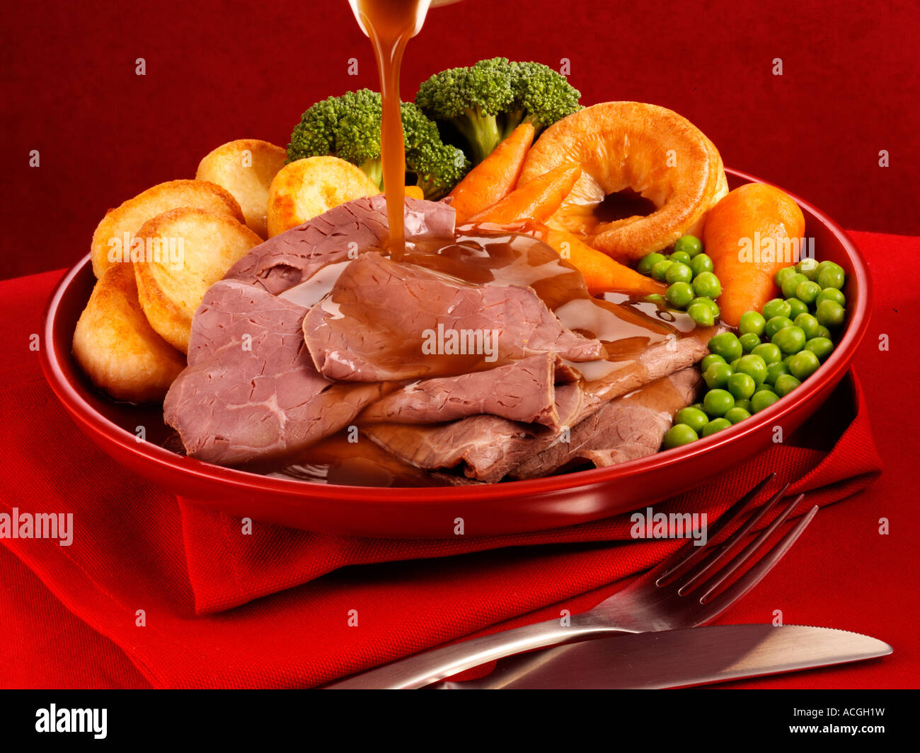 ROAST BEEF DINNER Stock Photo - Alamy
