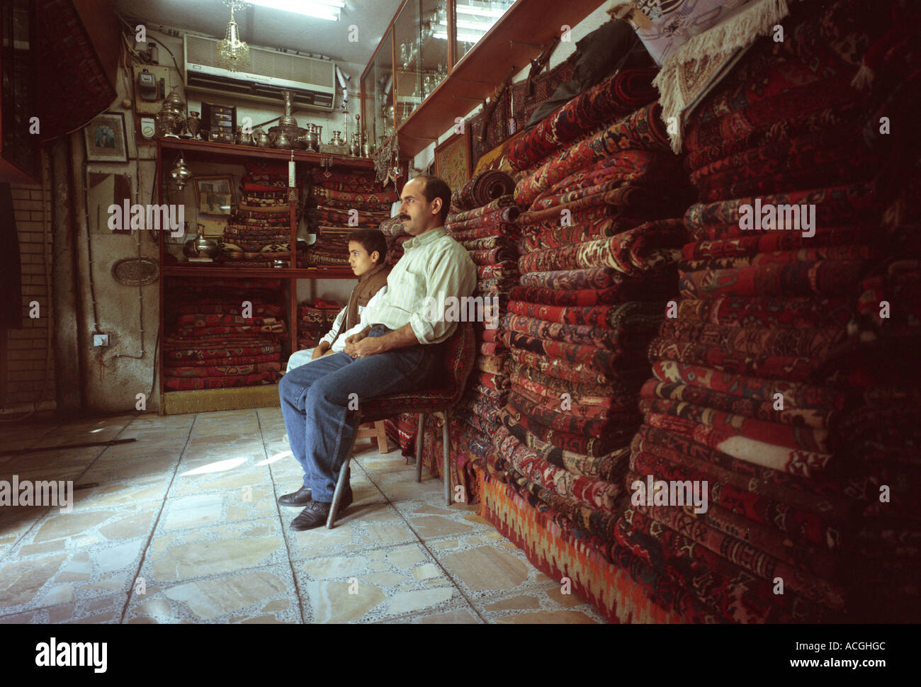 Carpet seller Central Souk area Baghdad Iraq Stock Photo Alamy
