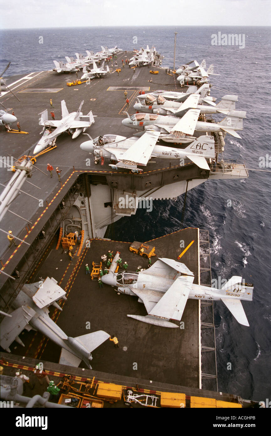 Flightdeck operation on the American supercarrier John F Flightdeck operation on the American supercarrier John F