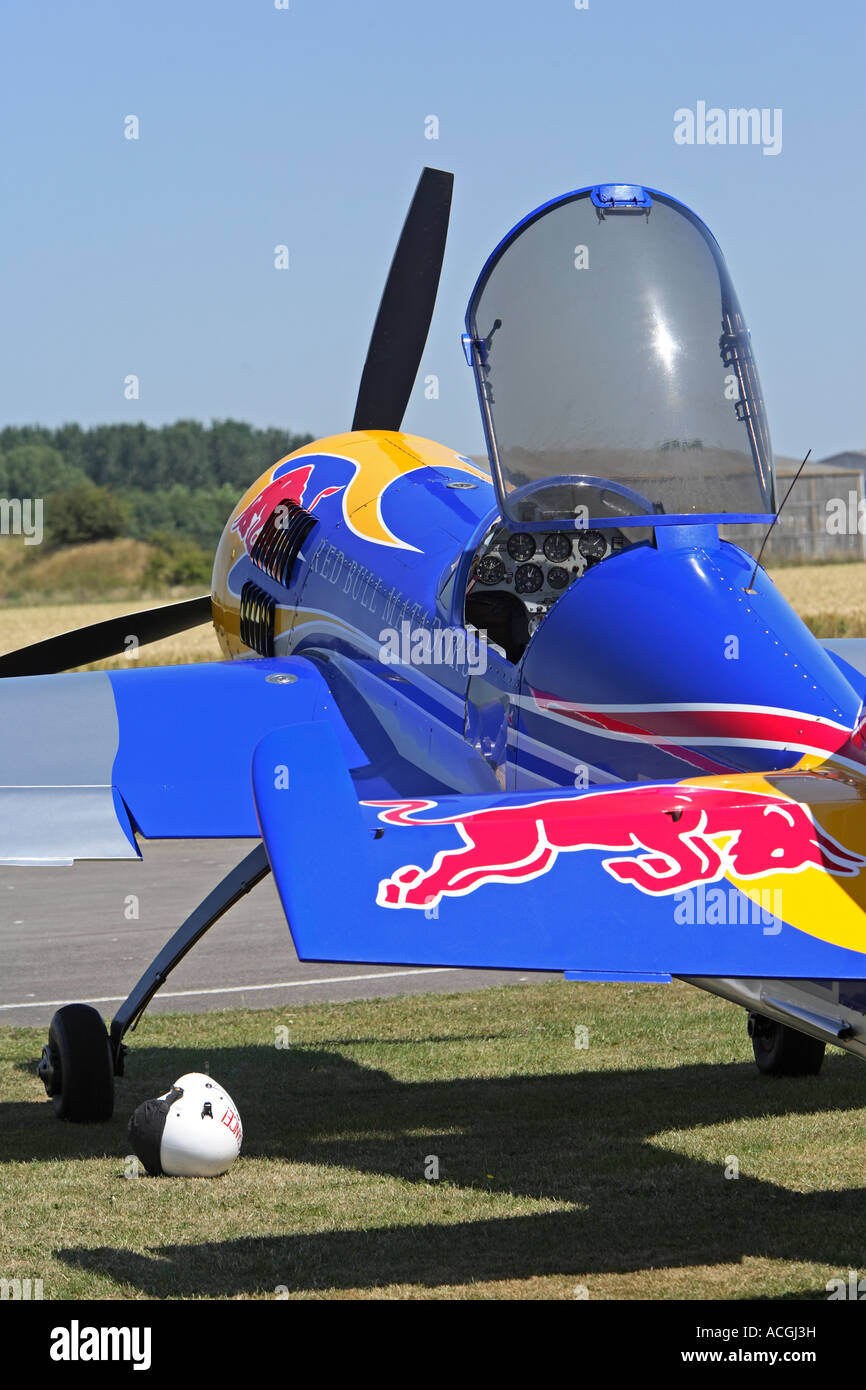 Sukhoi aerobatic aeroplane flown by the Red Bull Matadors team Stock Photo