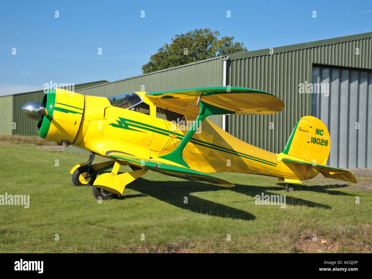 NC18028 Beech D17S Staggerwing Popham Hampshire Stock Photo