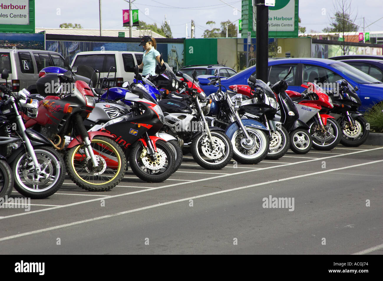 Motorbikes Docklands Melbourne Victoria Australia Stock Photo Alamy