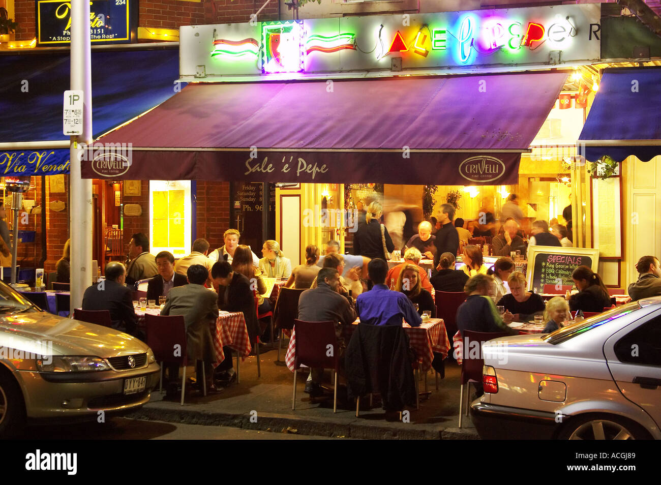 Sale e Pepe Restaurant Lygon Street Melbourne Victoria Australia Stock  Photo - Alamy