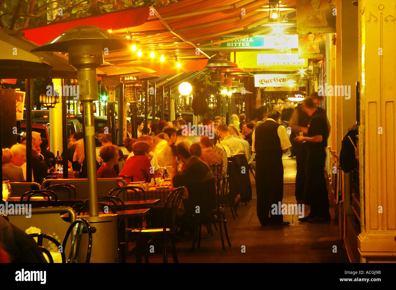 Restaurants Lygon Street Melbourne Victoria Australia Stock Photo