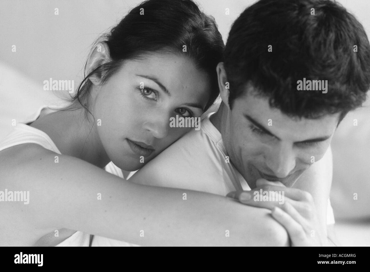 Portrait couple embracing black and white Stock Photo Alamy