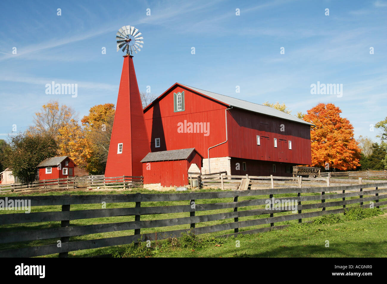 Historic Barn Scene Old Barn At Carriage Hill Metropark Stock