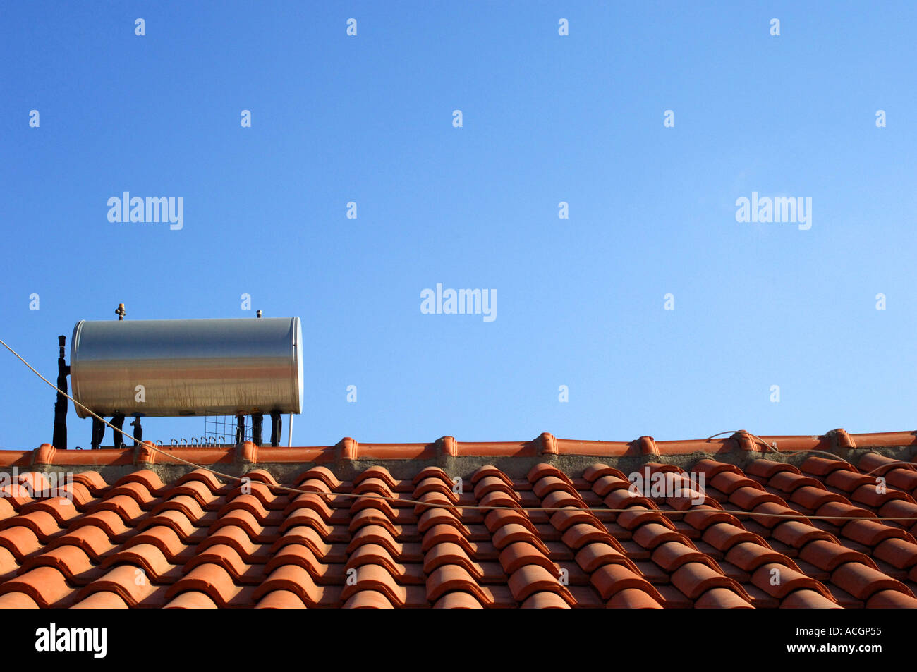 Tiles and water tank Stock Photo Alamy
