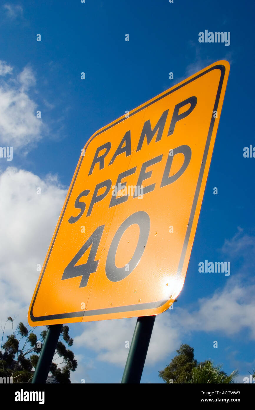 Ramp Speed 40 road sign Western Australia Stock Photo Alamy