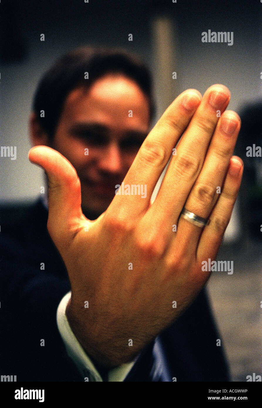 Ring on right store hand man