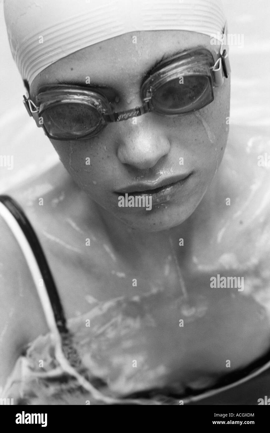 In swimming pool Black and White Stock Photos & Images - Alamy