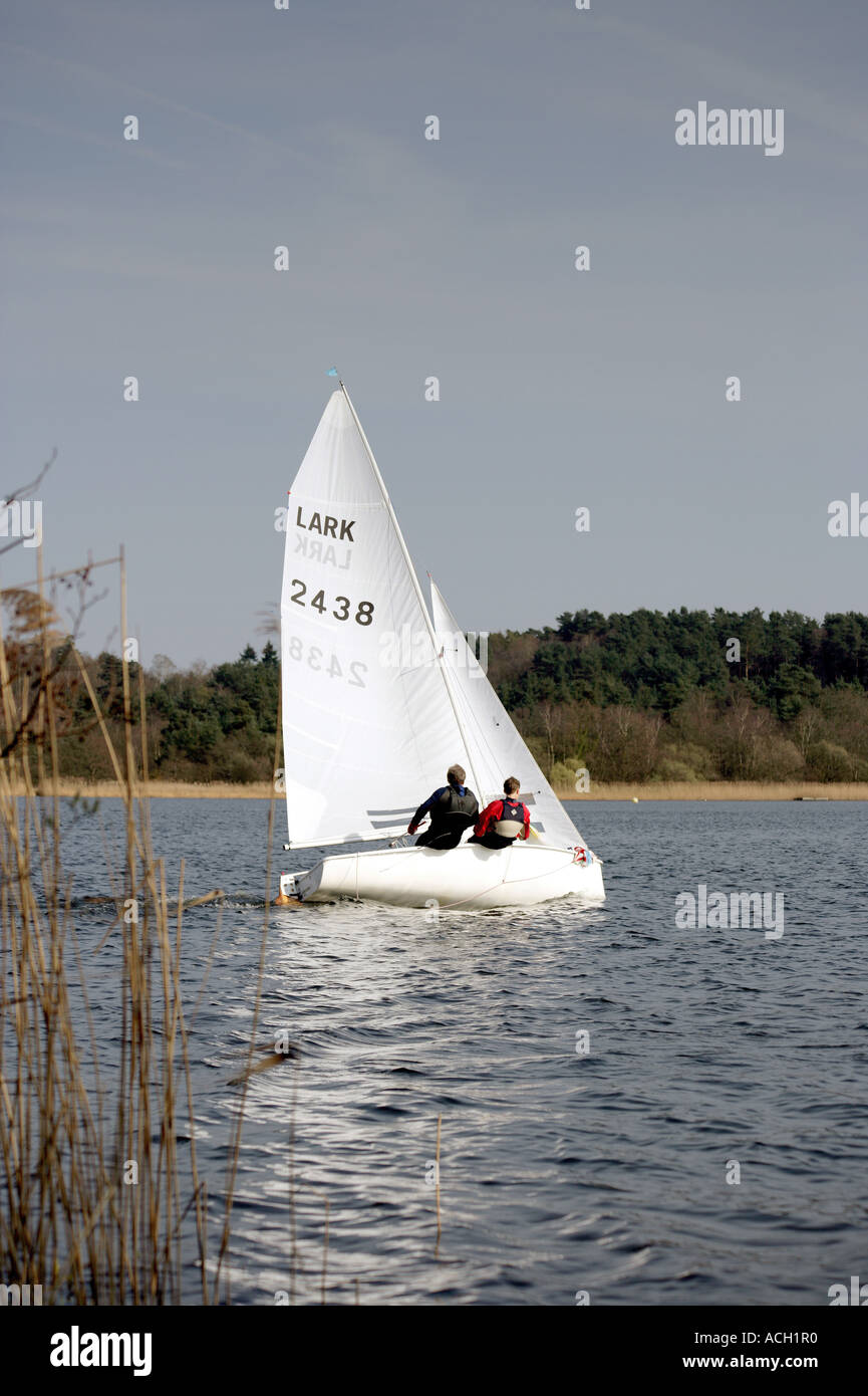 Sail boat at Frensham Stock Photo