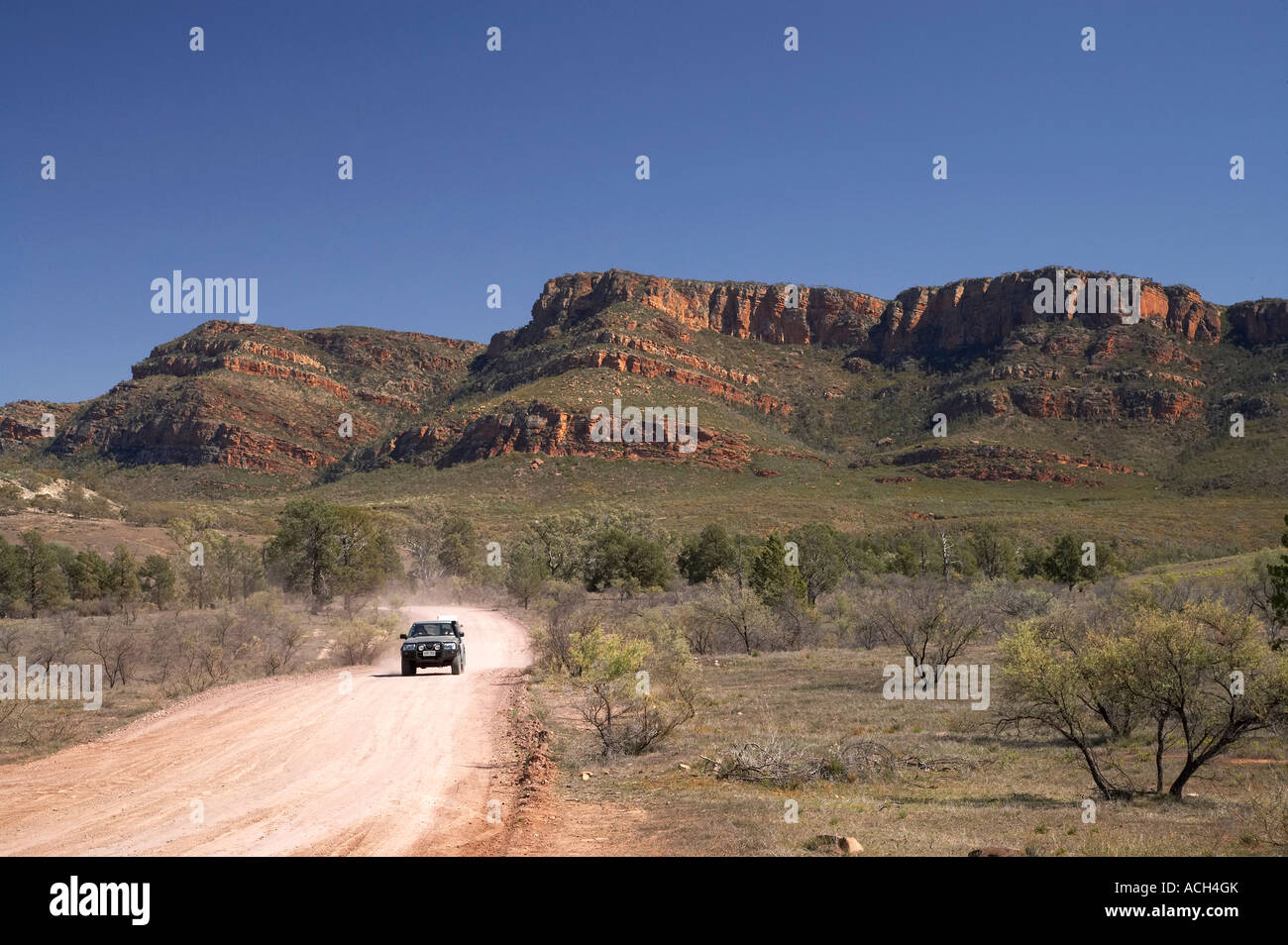 Road and Wilpena Pound Flinders Ranges South Australia Australia Stock ...