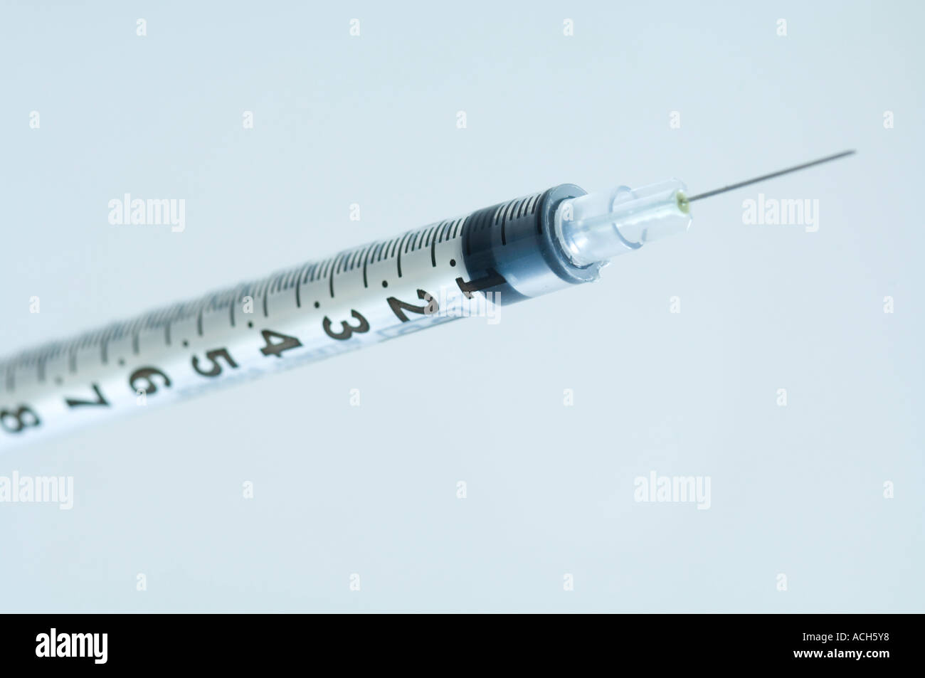closeup of hypodermic needle syringe Stock Photo