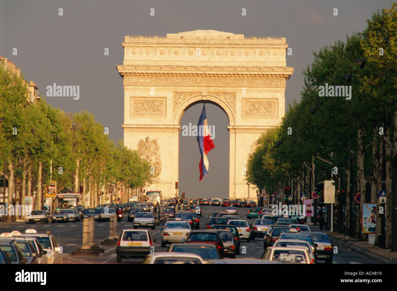 Avenue de la Grande Armee and the Arc de Triomphe Paris France Europe Stock Photo