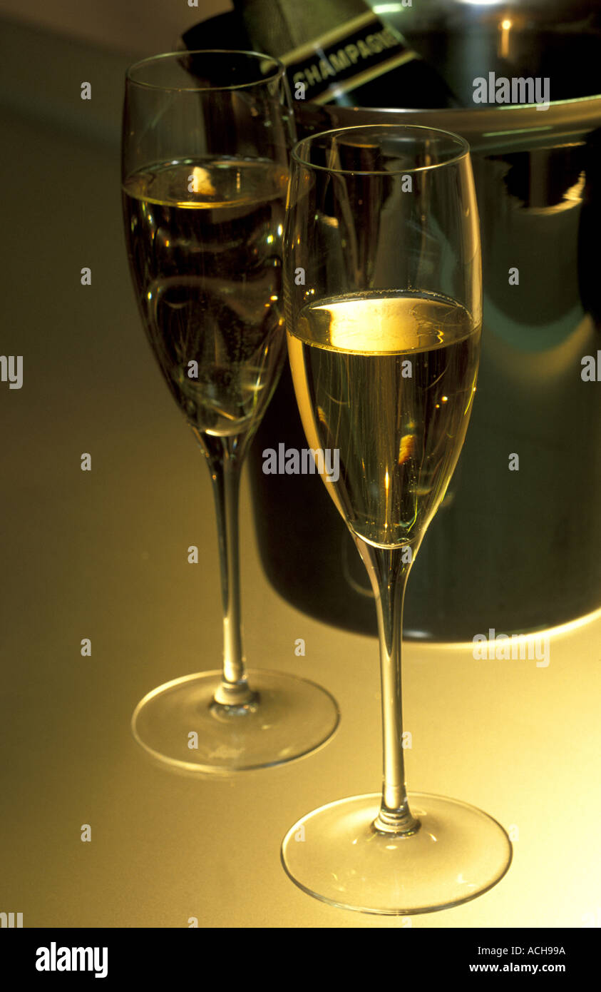 Two glasses of champagne Champagne France Stock Photo