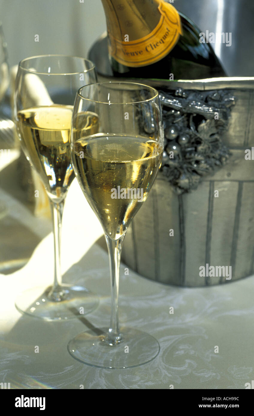 Champagne bottle bucket and glasses Royal Champagne Hotel Restaurant