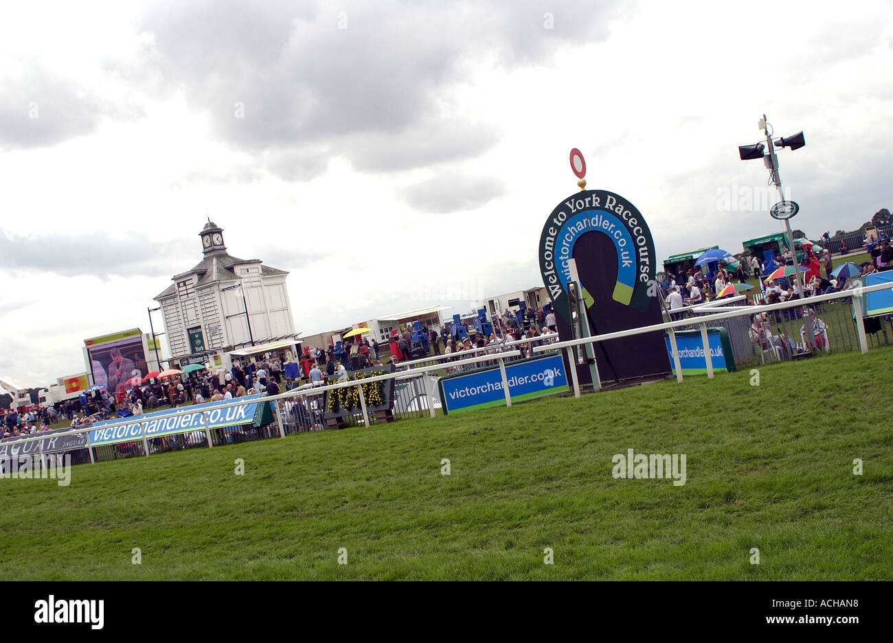 Winning Post, York Racecourse (1) Stock Photo